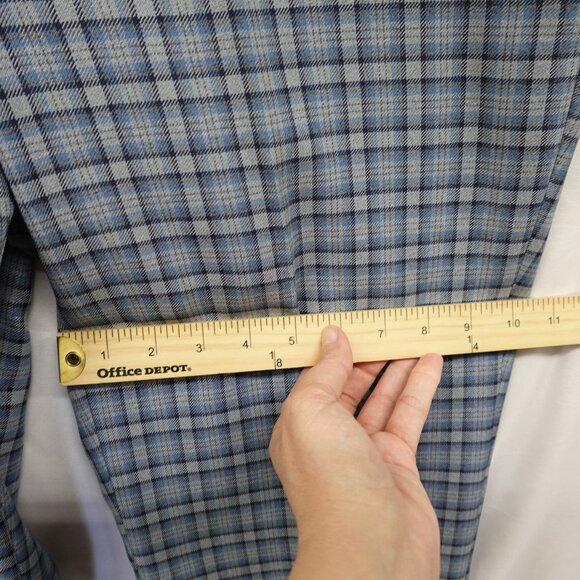 VTG NWT 60S/70S Sears Roebuck Co. 36x30 Mens Dress Pants Blue Plaid Disco Flare - Picture 9 of 13